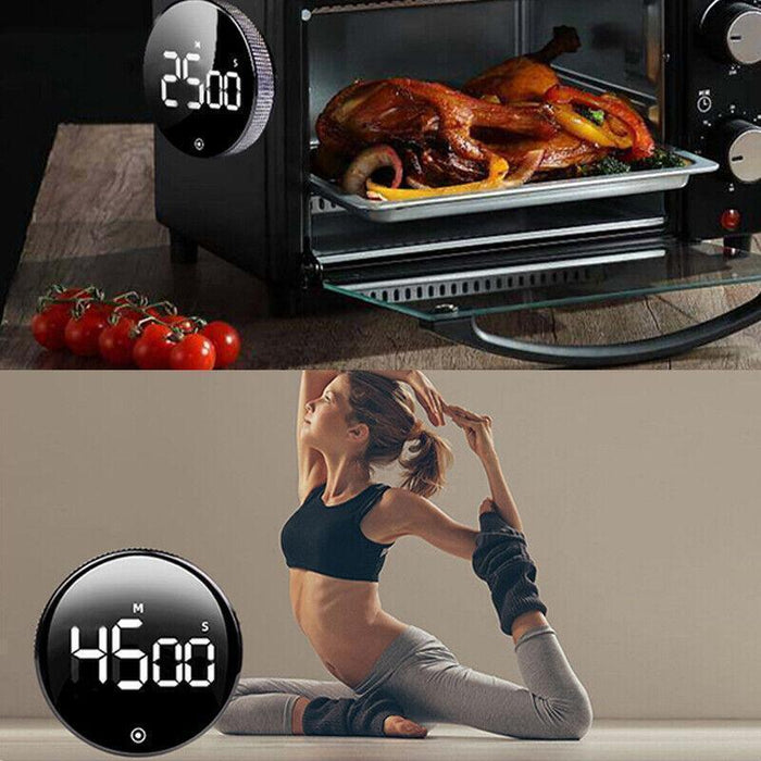 LED Rotary Digital Timer with Large Screen Display, Magnetic Timer