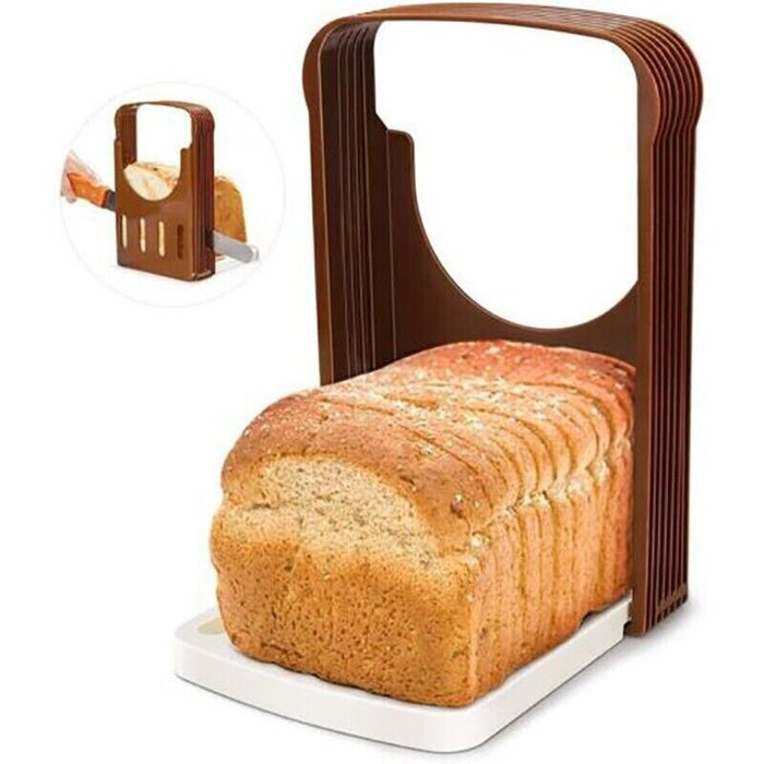 Foldable Bread Slicer Toast Cutting Guide Food-Grade Plastic 22.5 x 14.8 cm