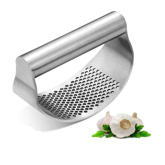 Stainless Steel Garlic Press with Arc Rocking Handle