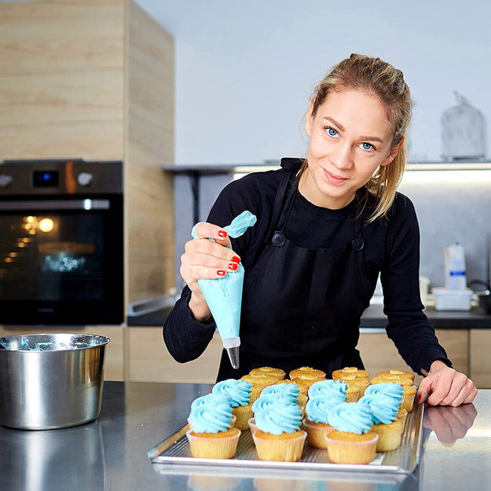 2 Pcs Reusable Silicone Pastry Bags Blue 10 to 20 Inch