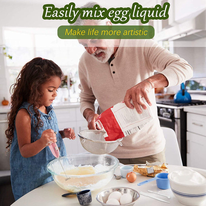 Stainless Steel Handheld Milk Frother Electric Whisk for Coffee Drinks