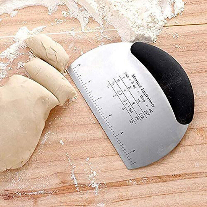 Stainless Steel Dough Scraper Pastry Cutter with Scale for Baking Use