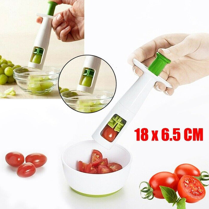 Grape Cherry Slicer Cutter PP Non-Slip Serrated Blade 18 x 6.5 cm
