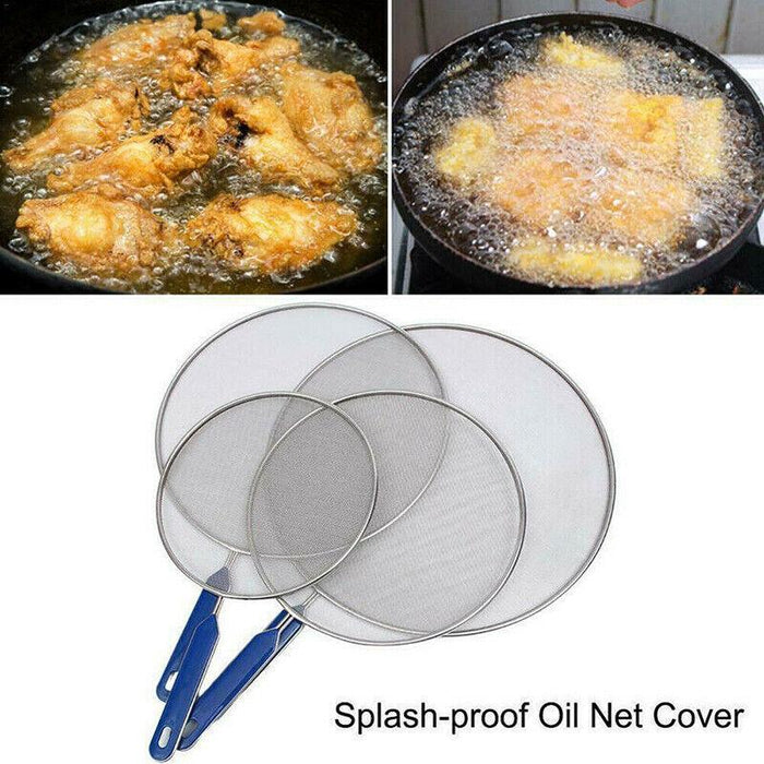Stainless Steel Splatter Screen Oil Guard Pan Cover for Frying