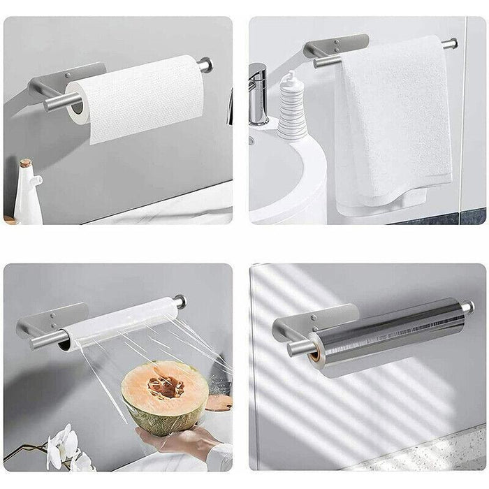 Wall Adhesive Paper Towel Holder Stainless Steel Rack