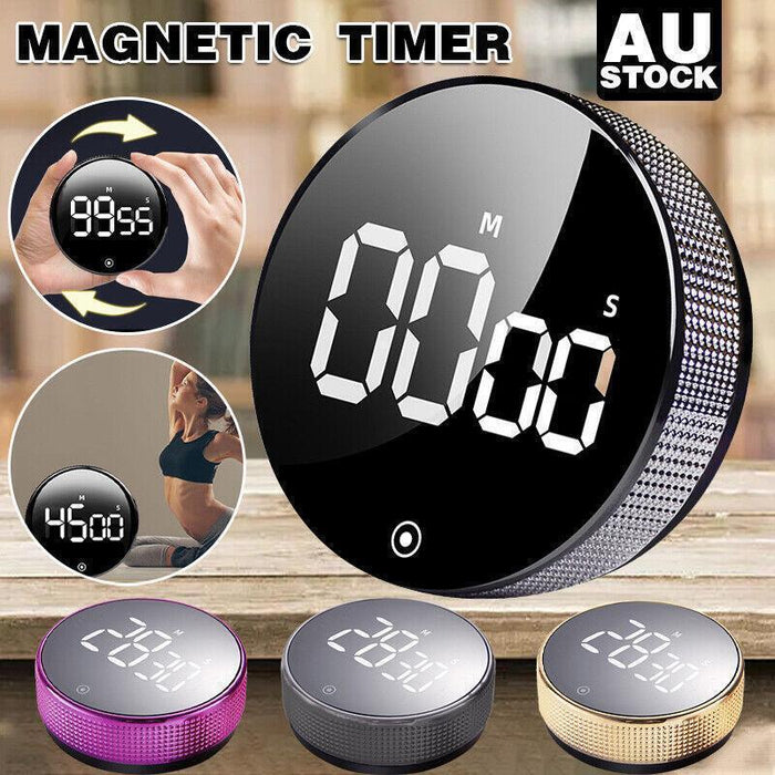 LED Rotary Digital Timer with Large Screen Display, Magnetic Timer