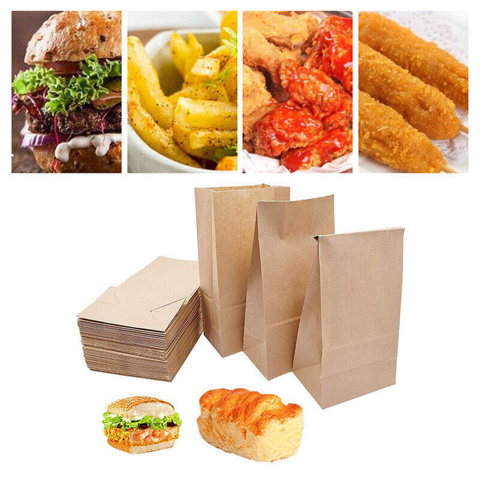 Brown Kraft Paper Bags Recyclable Biodegradable Food Safe