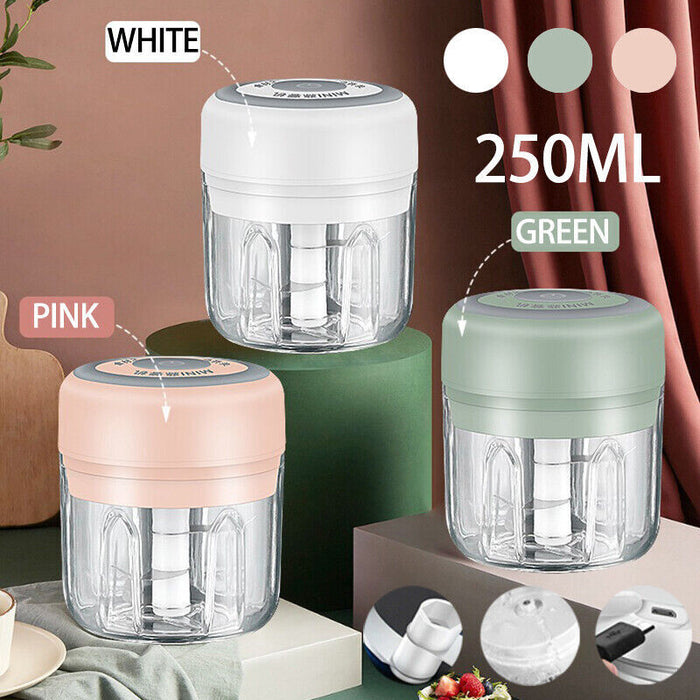 Mini Electric Garlic Chopper,250ml, Rechargeable Food Processor