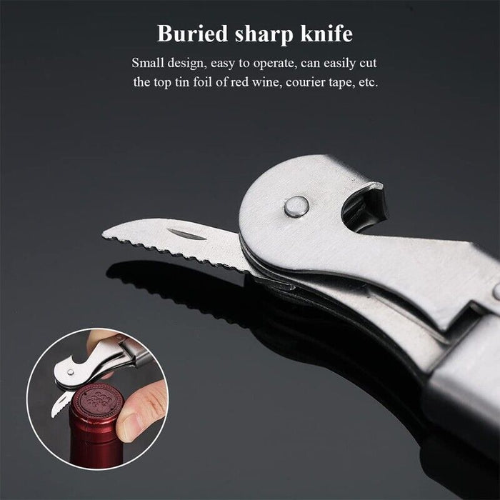 Corkscrew with Foil Knife Bottle Opener Capsule Cutter, 12cm