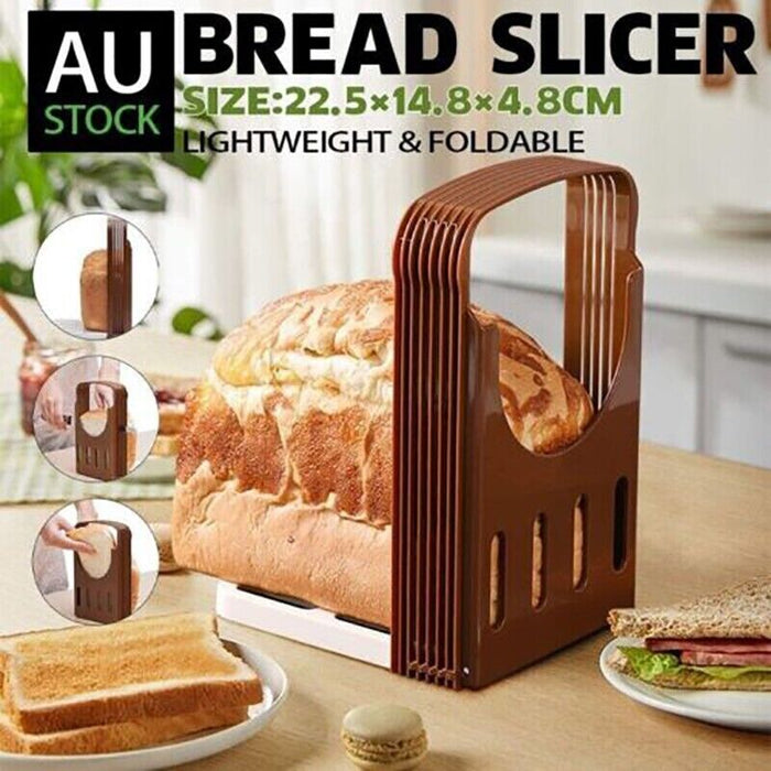 Foldable Bread Slicer Toast Cutting Guide Food-Grade Plastic 22.5 x 14.8 cm