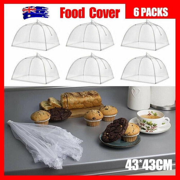6pcs Pop Up Mesh Food Covers Umbrella Net Tent for Outdoor Dining
