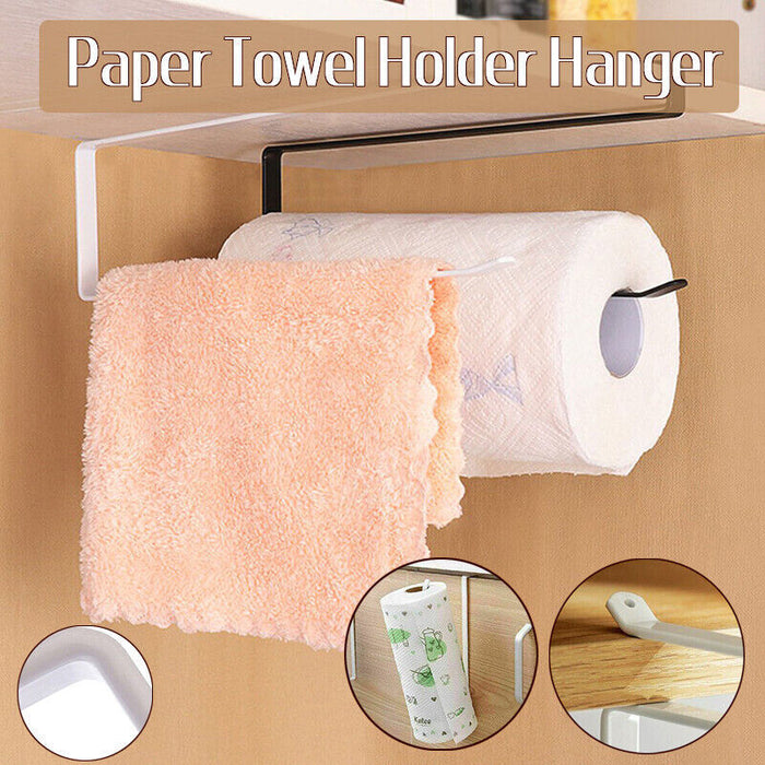 Under Cabinet Paper Towel Holder Iron Rack Drill Free Hanger