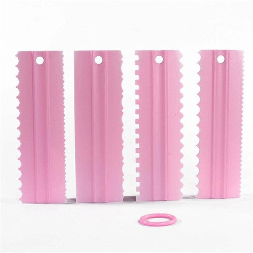 4 Pcs Cake Scrapers Icing Smoother Comb Tools Plastic