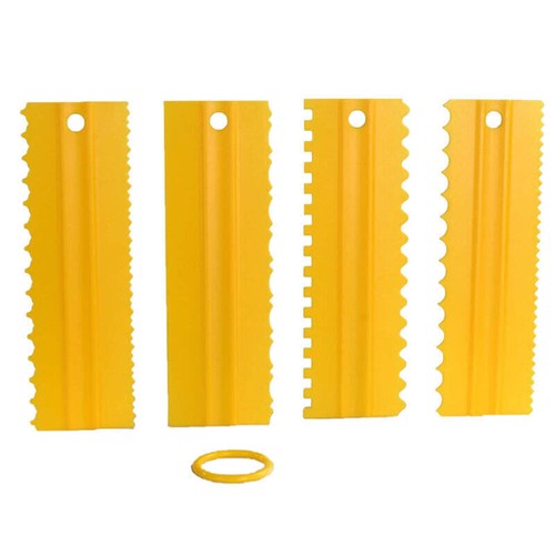 4 Pcs Cake Scrapers Icing Smoother Comb Tools Plastic