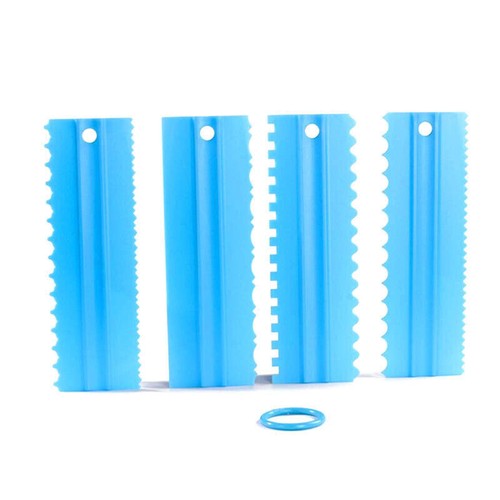 4 Pcs Cake Scrapers Icing Smoother Comb Tools Plastic