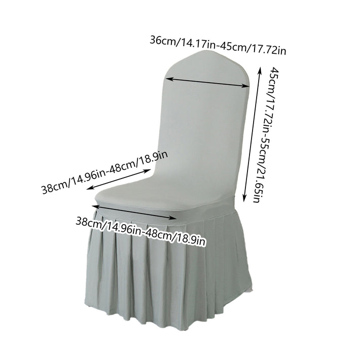 2 Pcs Pleated Chair Skirt Covers with Elastic Fit Seat Protector