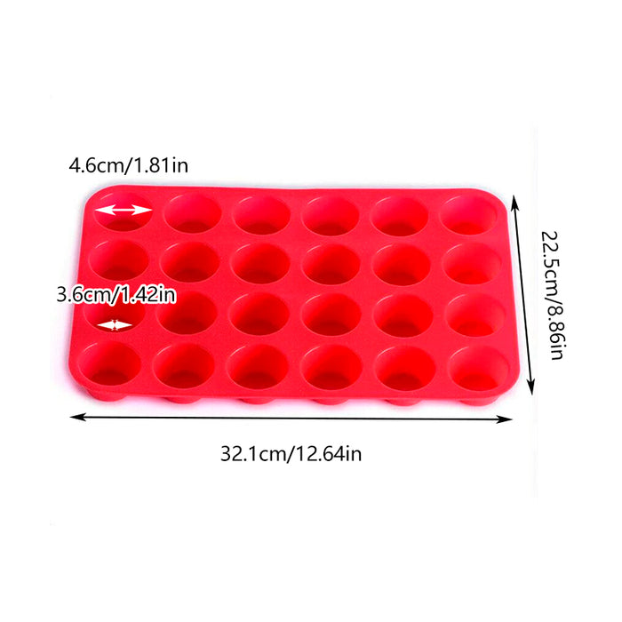 24 Cavity Silicone Baking Mold Mini Cupcake Muffin Tray