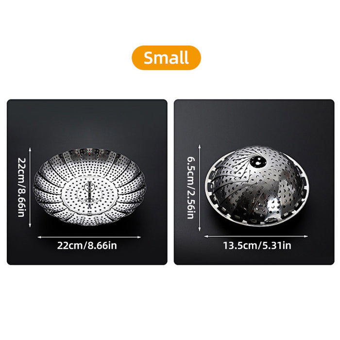 Stainless Steel Steamer Basket, Expandable, Collapsible for Easy Storage