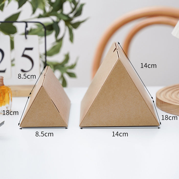 20 Pcs Triangle Cake Boxes for Sandwich and Small Food Packaging in 2 Colors 2 Sizes