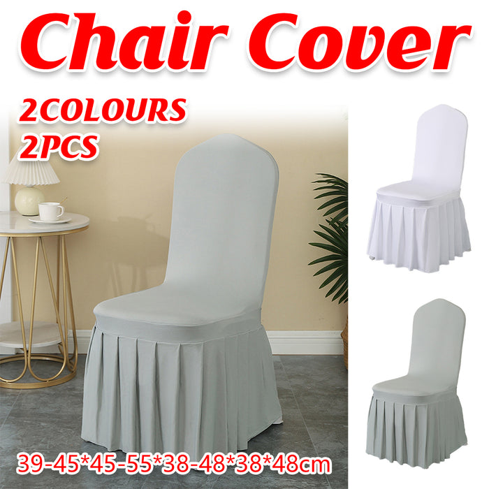 2 Pcs Pleated Chair Skirt Covers with Elastic Fit Seat Protector