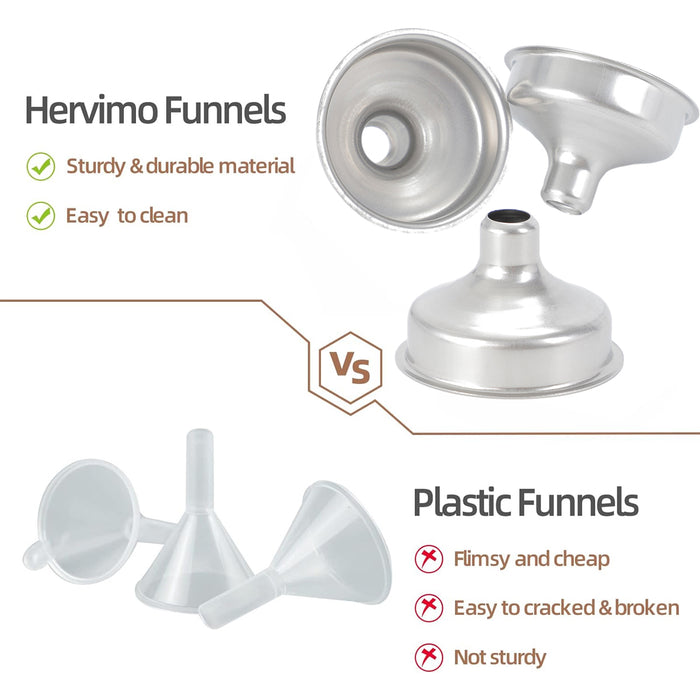 10pcs Stainless Steel Small Funnel Set for Bottle and Spice Filling