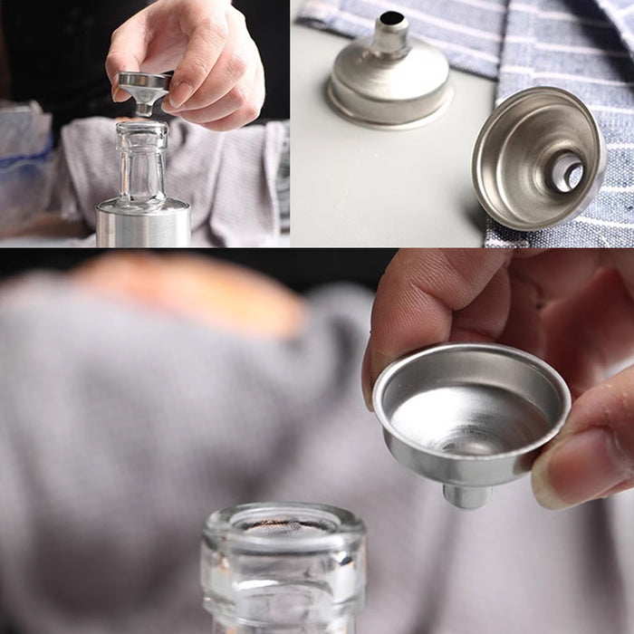 10pcs Stainless Steel Small Funnel Set for Bottle and Spice Filling
