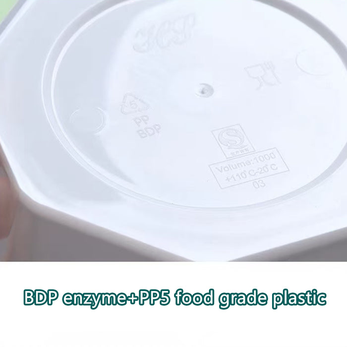 1000ml Disposable Biodegradable Lunch Boxes,50 pack