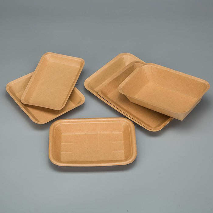 100pcs Eco-friendlyKraft Paper  Trays for Fries Snacks Greaseproof Hot Dog Trays