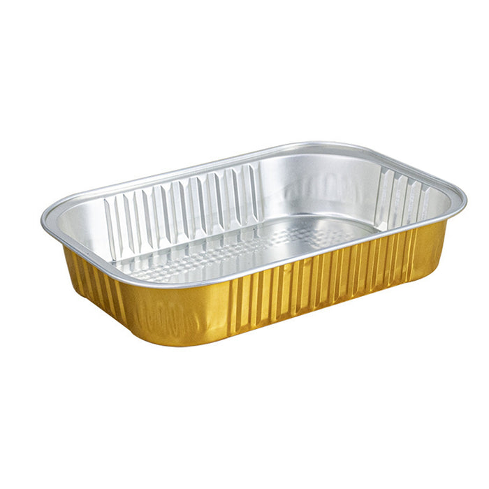 50Pcs Thickened Aluminum Foil Containers with Plastic Lids – Rectangular & Round