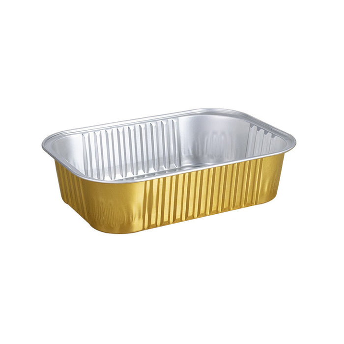 50Pcs Thickened Aluminum Foil Containers with Plastic Lids – Rectangular & Round