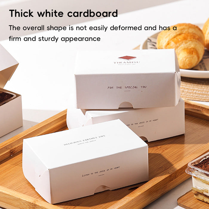50 Pcs Food-Safe Disposable Baking Pastry Packaging Boxes