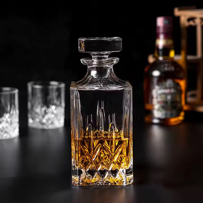 1 Decanter 4 Glasses Whisky Decanter Set Clear Glass