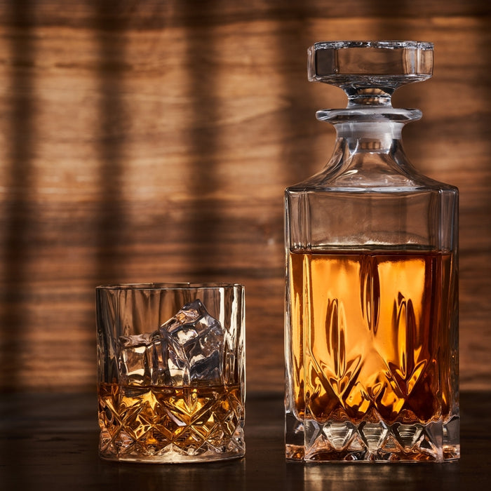 1 Decanter 4 Glasses Whisky Decanter Set Clear Glass
