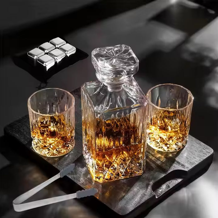 1 Decanter 4 Glasses Whisky Decanter Set Clear Glass