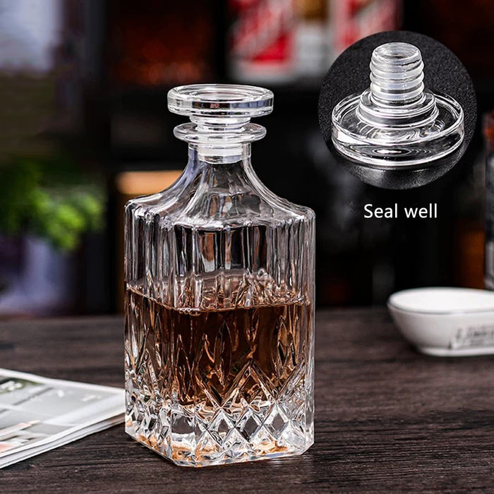 1 Decanter 4 Glasses Whisky Decanter Set Clear Glass