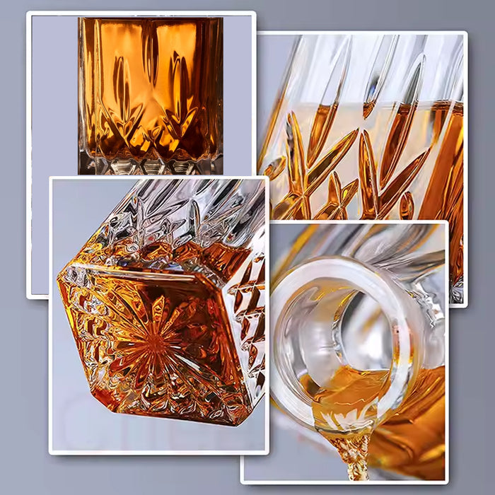 1 Decanter 4 Glasses Whisky Decanter Set Clear Glass