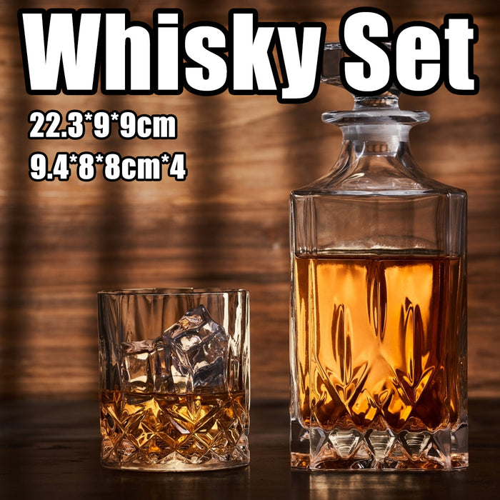 1 Decanter 4 Glasses Whisky Decanter Set Clear Glass