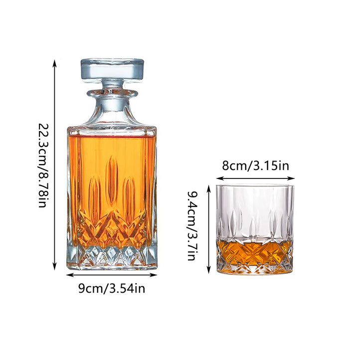 1 Decanter 4 Glasses Whisky Decanter Set Clear Glass