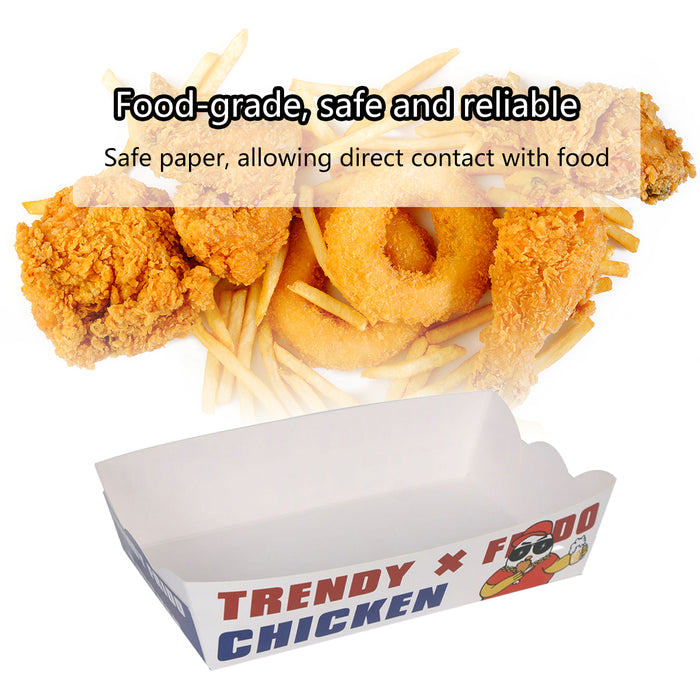 100PCS Disposable Snack Boxes Oil-Proof Leak-Resistant for Fast Food