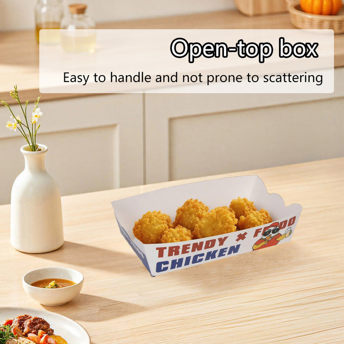 100PCS Disposable Snack Boxes Oil-Proof Leak-Resistant for Fast Food