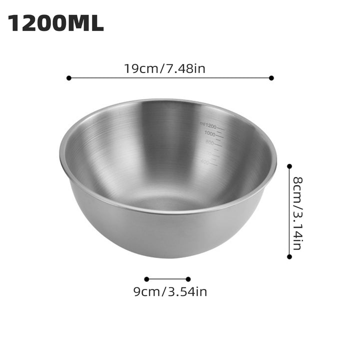 8 Pcs Stainless Steel Mixing Bowls 1200ml with Scale Marks
