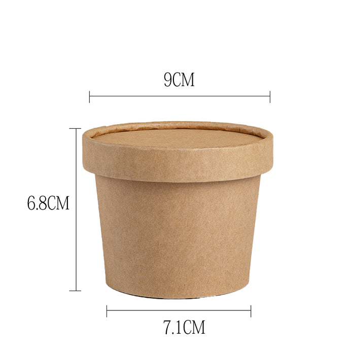 Kraft Paper Soup Bucket with Lid Compostable Heat Resistant
