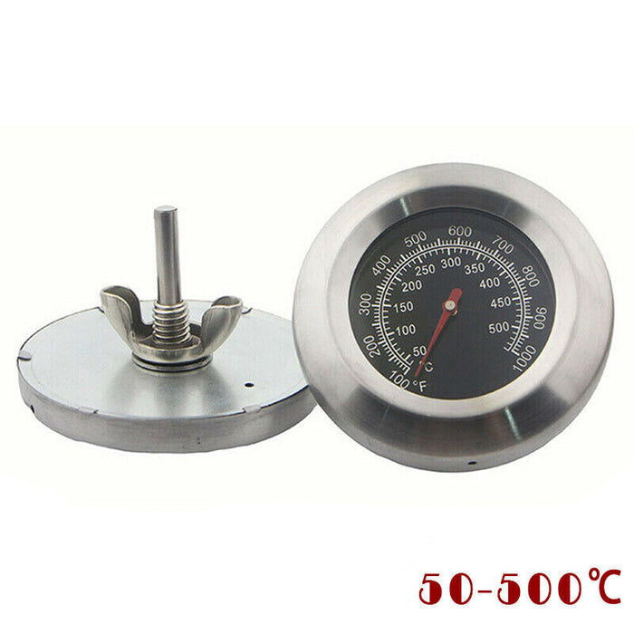 BBQ Smoker Grill Thermometer Gauge Stainless Steel