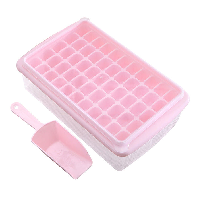 55 Grid Ice Cube Tray with Lid Storage Box and Scoop Set