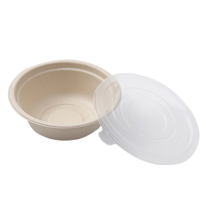 250Pcs Disposable Bagasse Bento Boxes with PP or PET Lids