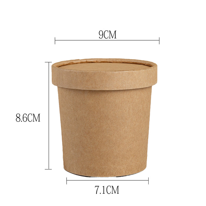 Kraft Paper Soup Bucket with Lid Compostable Heat Resistant