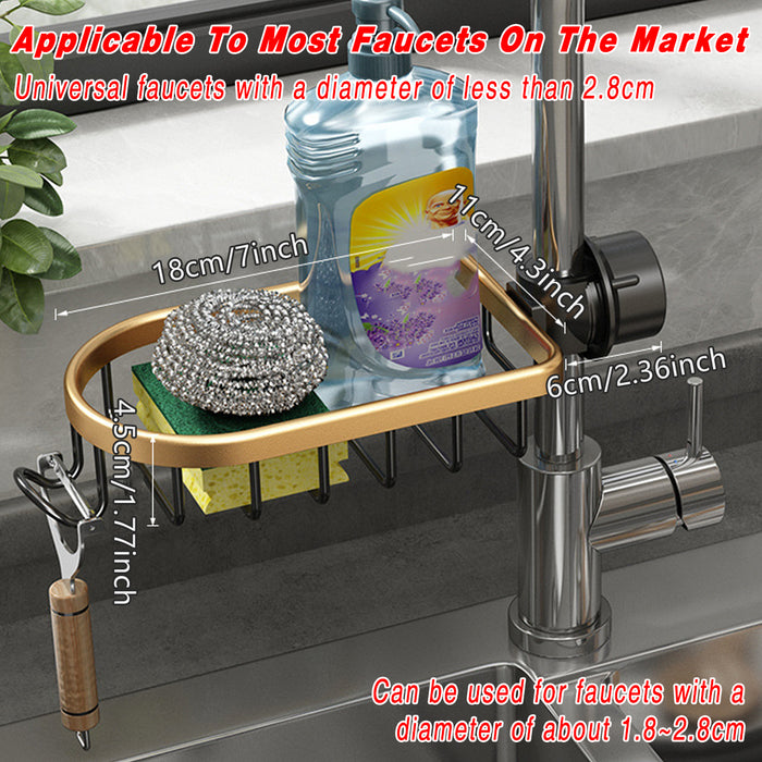 Faucet Sink Shelf Drainage Rack 180 Degree Rotatable Stainless Steel